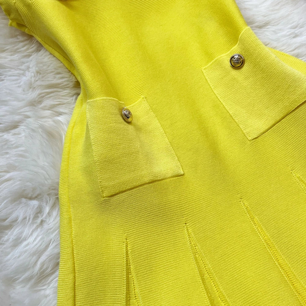 Chic Summer Pleated Short Dress for Women with O-Neck Slim Waist A-Line Party and Streetwear Outfits