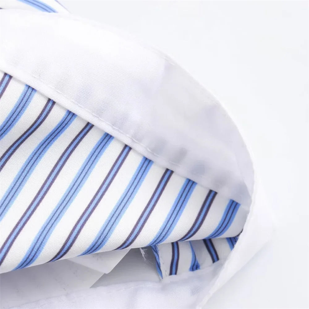 Sexy Striped Poplin Hanging Neck Top with Asymmetric Midi Skirt Set for Women Elegant Slimming Fit Fashion Ensemble