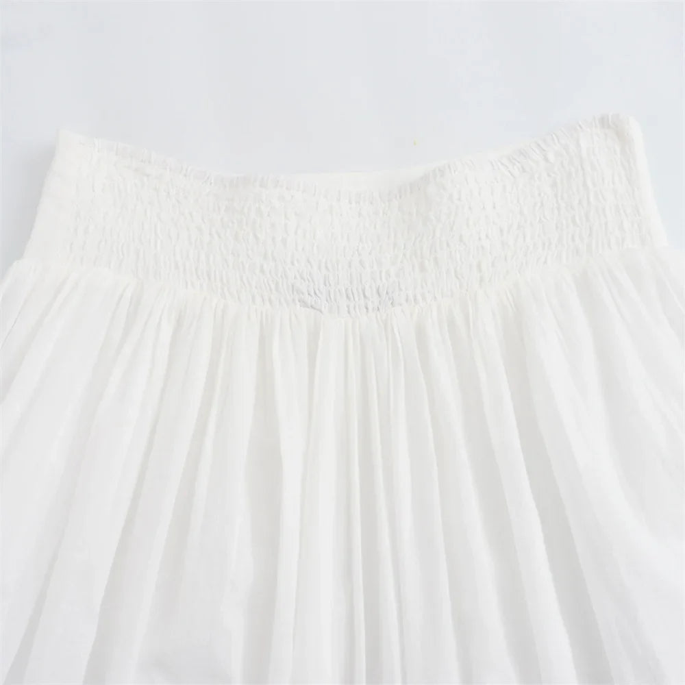 Women's Casual Loose Cloak Style Contrast Embroidered Shirt and Midi Skirt Fashion Set for Autumn