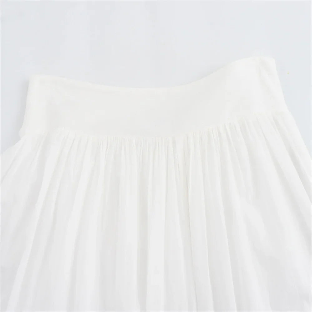 Women's Casual Loose Cloak Style Contrast Embroidered Shirt and Midi Skirt Fashion Set for Autumn