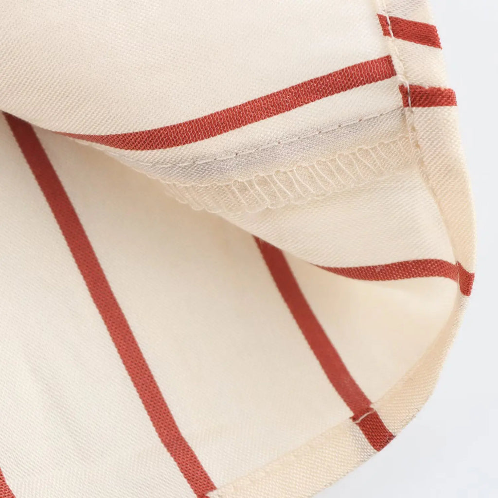 Women's Spring Long Sleeve Dress with Lapel Collar Belt and Pockets in Striped Print