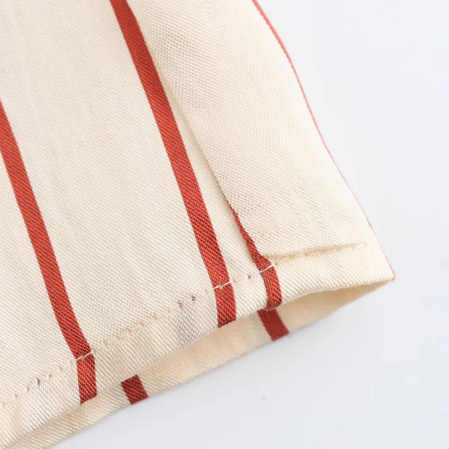 Women's Spring Long Sleeve Dress with Lapel Collar Belt and Pockets in Striped Print