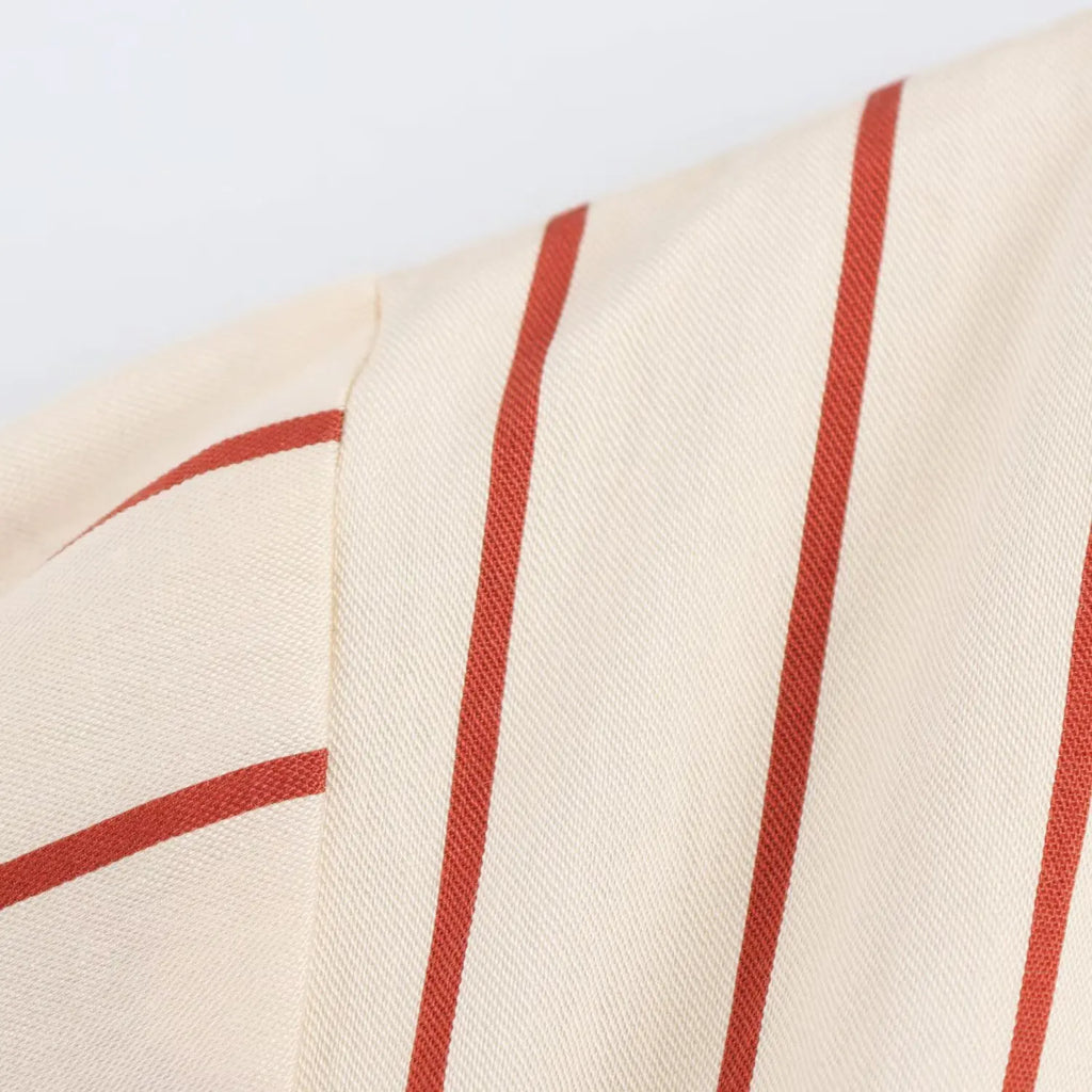 Women's Spring Long Sleeve Dress with Lapel Collar Belt and Pockets in Striped Print