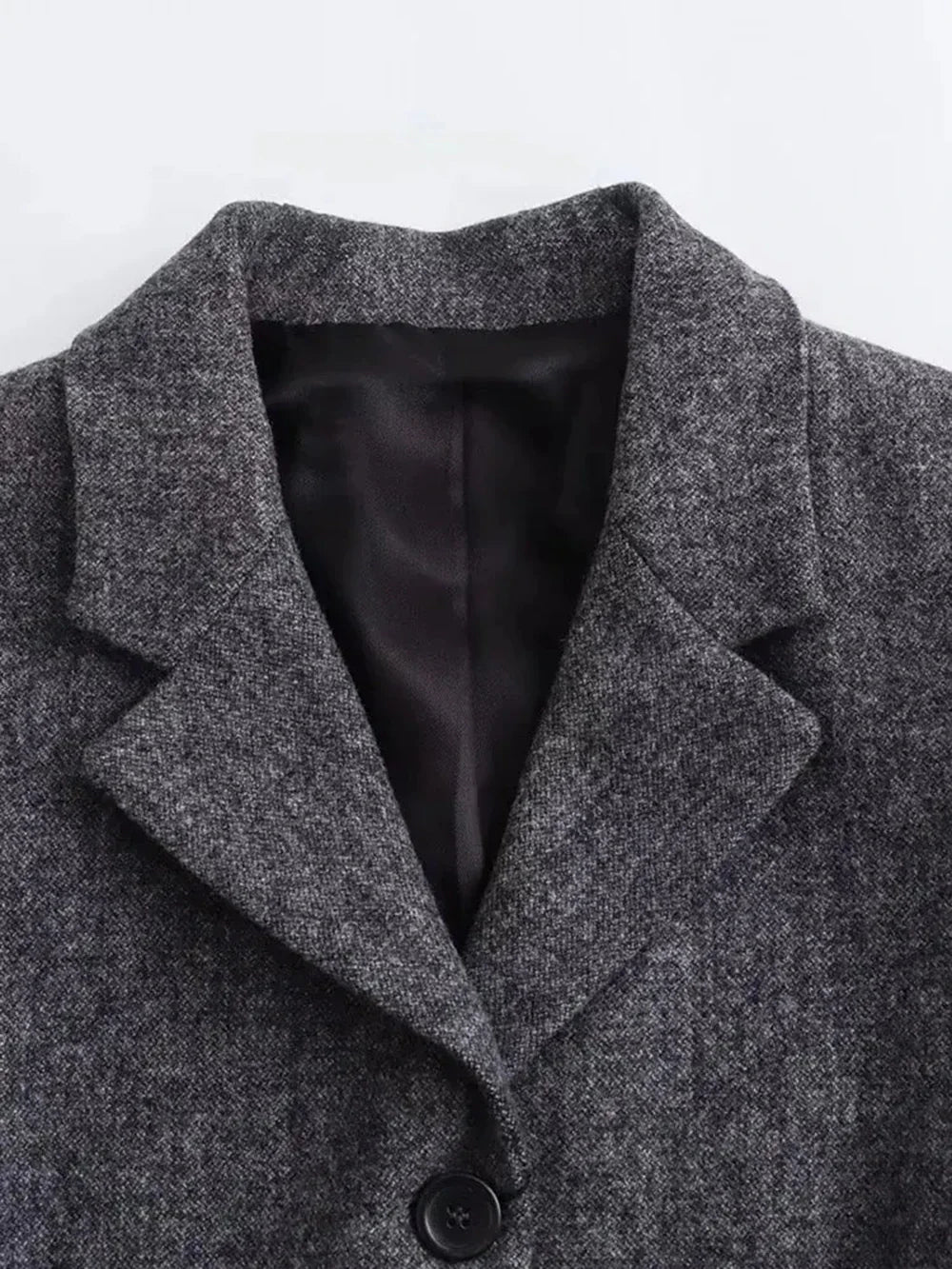 Women's Casual Commuter Two-Piece Suit Set with Single-Breasted Blazer and High-Waisted A-Line Skirt for Autumn and Winter