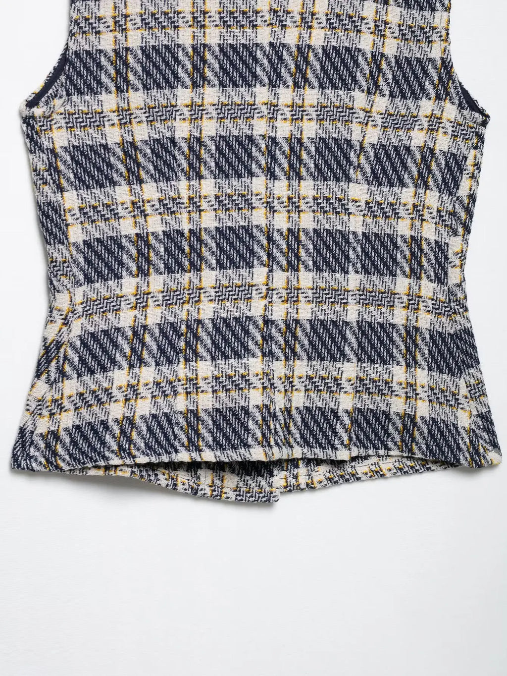 Women's Sleeveless Button-Front Plaid Vest and Mini Skirt Two-Piece Set for Stylish Summer Look