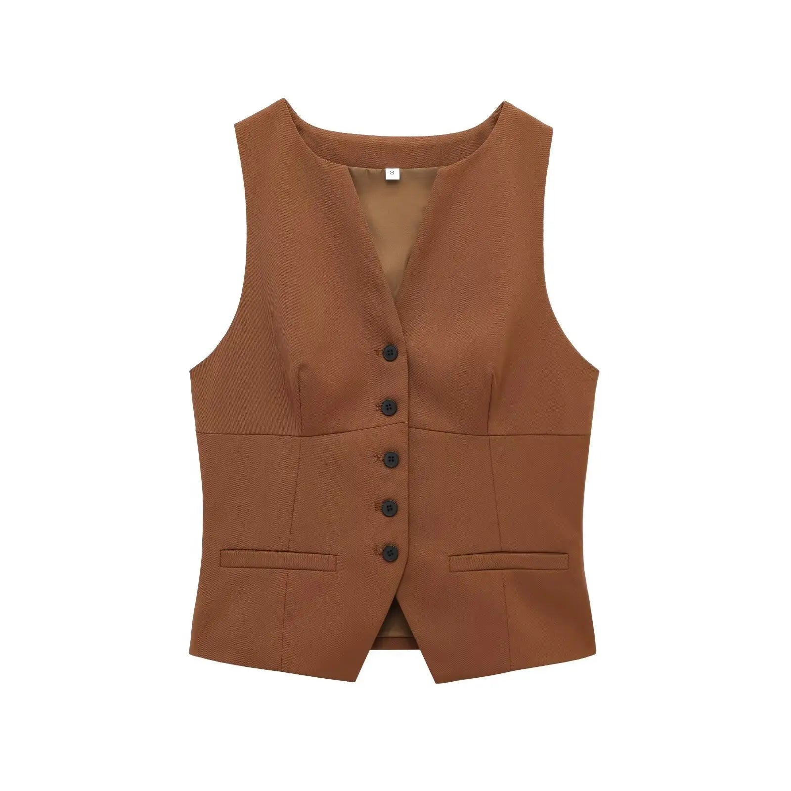 Women's Retro Slim Fit Vest and High Waist Mini Skirt Set V Neck Single-Breasted Solid Color Chic Summer Outfit