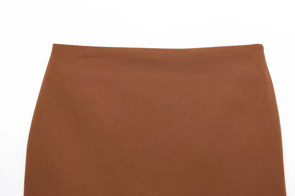 Women's Retro Slim Fit Vest and High Waist Mini Skirt Set V Neck Single-Breasted Solid Color Chic Summer Outfit