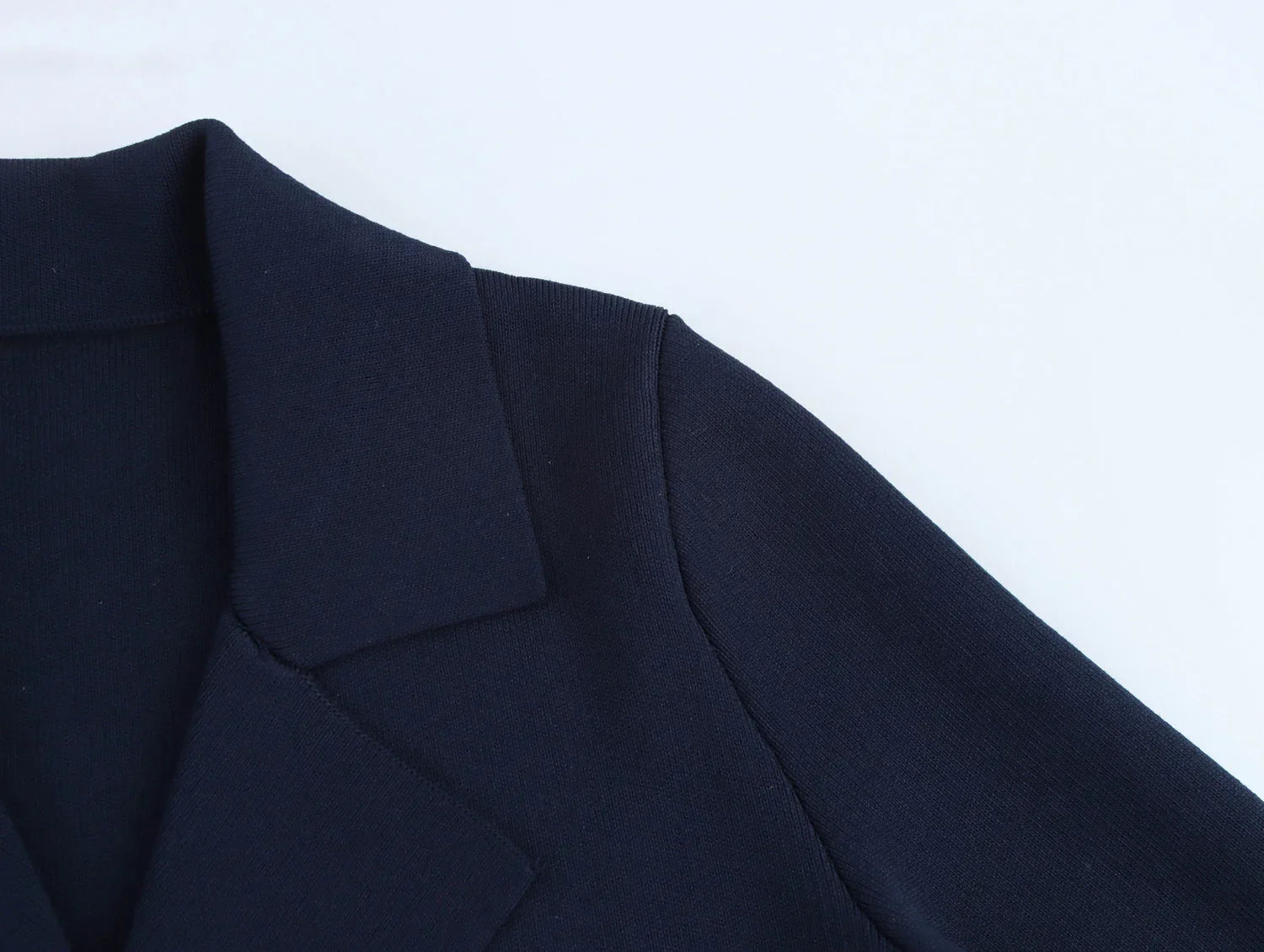 Women's Loose Knitted Blazer and High Waist A-Line Skirt Set with Lapel Double Breasted Pocket Jacket Chic Spring Suit