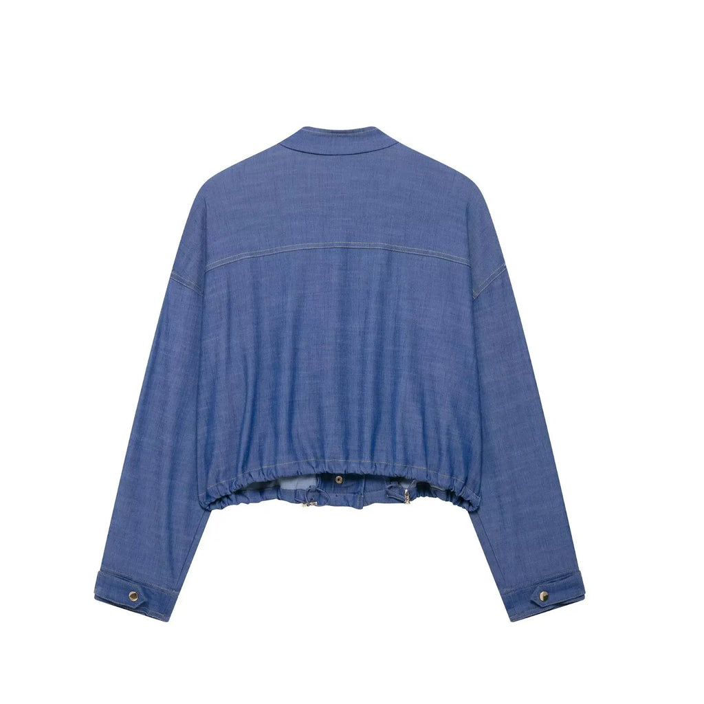 Women's Pilot Jacket and Skirt Set with Round Neck Long Sleeve Top, Belted Waist, Side Zipper Midi Skirt, Casual Chic Spring Summer Outfit