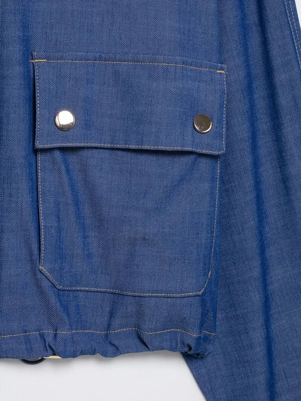 Women's Pilot Jacket and Skirt Set with Round Neck Long Sleeve Top, Belted Waist, Side Zipper Midi Skirt, Casual Chic Spring Summer Outfit