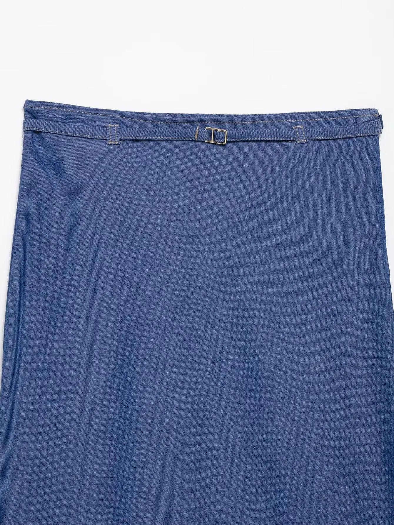 Women's Pilot Jacket and Skirt Set with Round Neck Long Sleeve Top, Belted Waist, Side Zipper Midi Skirt, Casual Chic Spring Summer Outfit