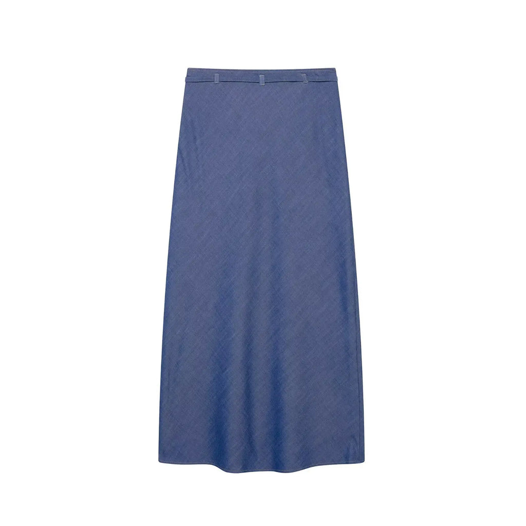 Women's Pilot Jacket and Skirt Set with Round Neck Long Sleeve Top, Belted Waist, Side Zipper Midi Skirt, Casual Chic Spring Summer Outfit